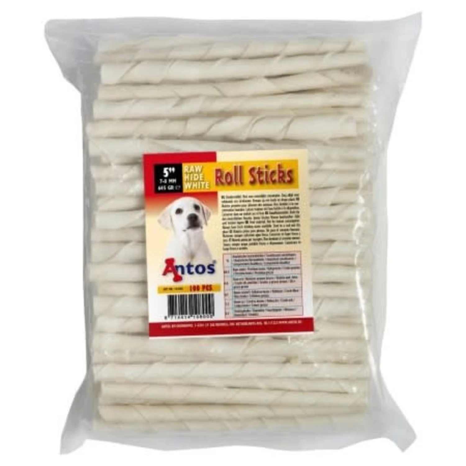 Antos Antos Rawhide White Roll Sticks 5" - 7-8 mm - 100 stuks Antos Antos Rawhide White Roll Sticks 5" - 7-8 Mm - 100 Stuks -Hondenbenodigdheden Winkel antos antos rawhide white roll sticks 5 7 8 mm 100
