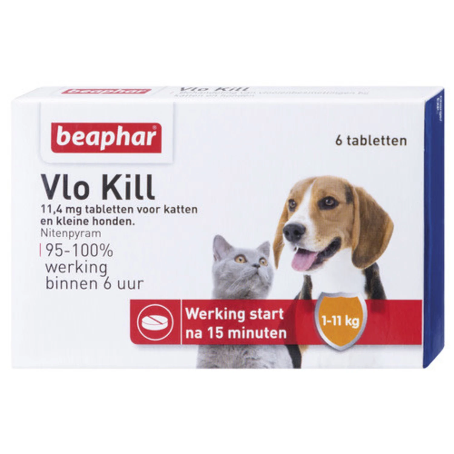 Beaphar Beaphar Vlo Kill hond en kat - tot 11 kg - 6 tabletten Beaphar Beaphar Vlo Kill Hond En Kat - Tot 11 Kg - 6 Tabletten -Hondenbenodigdheden Winkel beaphar beaphar vlo kill hond en kat tot 11 kg 6 t