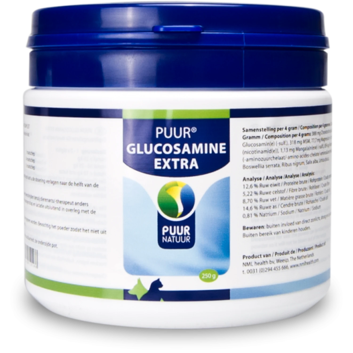 PUUR Puur Glucosamine Extra H+K - 250 gram PUUR Puur Glucosamine Extra H+K - 250 Gram -Hondenbenodigdheden Winkel puur puur glucosamine extra hk 250 gram