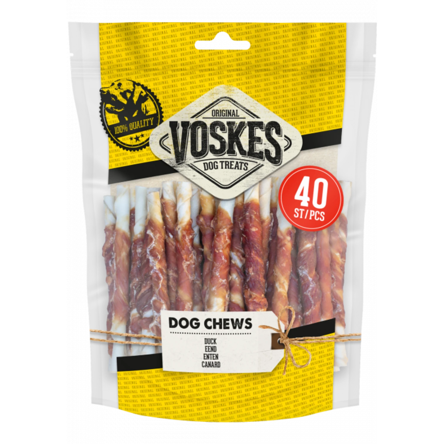 Voskes Voskes Rawhide Eend Twist - 400 gram Voskes Voskes Rawhide Eend Twist - 400 Gram -Hondenbenodigdheden Winkel voskes voskes rawhide eend twist 400 gram 1